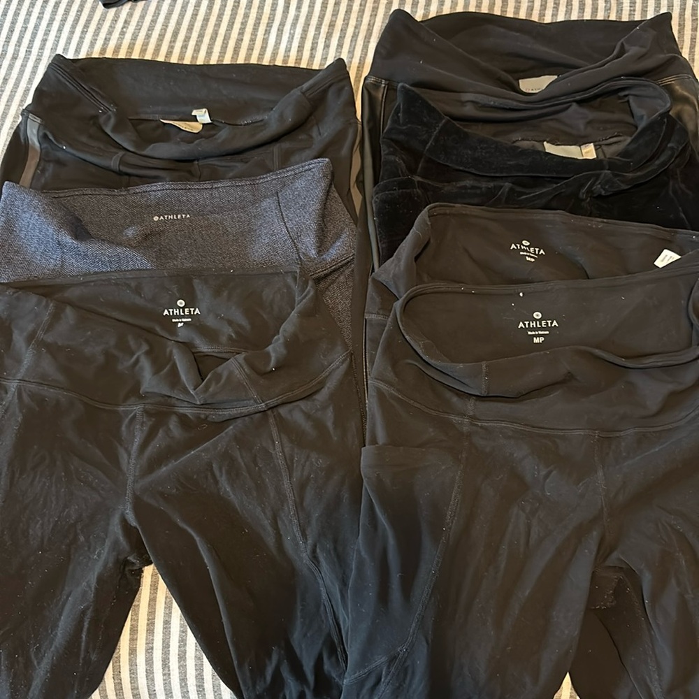 Athleta bundle - leggings tights 7 pairs - Salutation, Delancey - petite M
